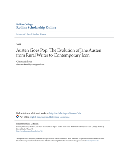 Austen Goes Pop: The Evolution of Jane Austen from Rural Writer to