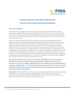 THERMAL RESISTANCE AND MEAN TEMPERATURE: A REPORT