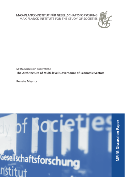 The Architecture of Multi-level Governance of Economic Sectors