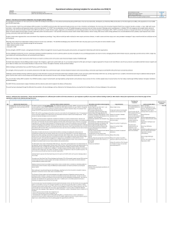 Operational resilience planning template for non