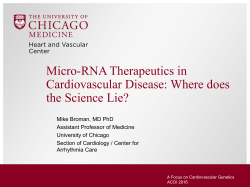 Micro-RNA Therapeutics in Cardiovascular Disease: Where does
