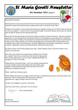 Autumn Newsletter 4th November 2016