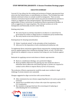 Stop Importing Jihadists - Center for Security Policy