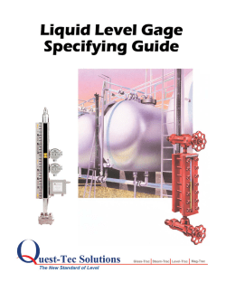 Liquid Level Gage Specifying Guide