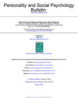 Bulletin Personality and Social Psychology