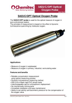 S423/C/OPT Optical Oxygen Probe S423/C/OPT Optical - HSA-Asia