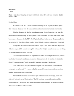 - LSU Cold Case Project