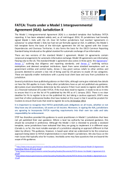FATCA: Trusts under a Model 1 Intergovernmental Agreement