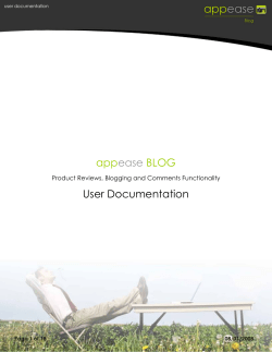 appease BLOG User Documentation