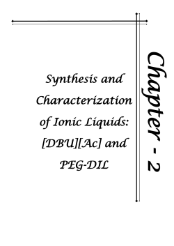 Synthesis and Characterization of Ionic Liquids