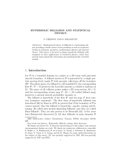 Hyperbolic billiards and statistical physics
