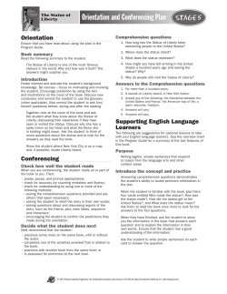 Orientation and Conferencing Plan Stage 5