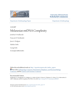 Melanesian mtDNA Complexity - ScholarlyCommons