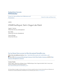 OSMB Final Report, Task 4: Oregon Lake Watch