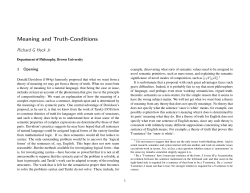 Meaning and Truth-Conditions