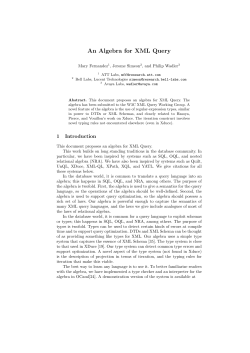 An Algebra for XML Query
