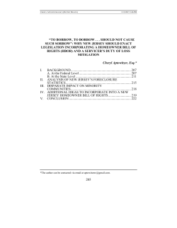 "To Borrow, To Borrow....Should Not Cause such Sorrow": Why New