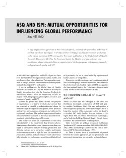 ASQ and ISPI Mutual Opportunities for Influencing