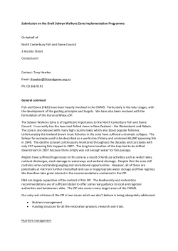 Submission on the Draft Selwyn Waihora Zone Implementation