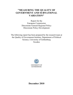 a study on Quality of Government (QoG)