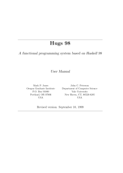 Hugs 98 - Haskell.org