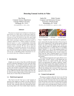 Detecting Unusual Activity in Video - CIS @ UPenn