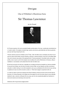 Sir Thomas Lawrence - Wiltshire OPC Project