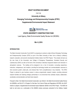 DRAFT SCOPING DOCUMENT University at Albany Emerging