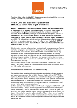 Hole-in-Ones as a customer acquisition tool: EMIRAT AG covers