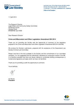 Crime and Misconduct and Other Legislation Amendment Bill 2014