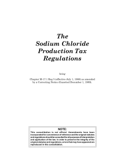 Sodium Chloride Production Tax Regulations