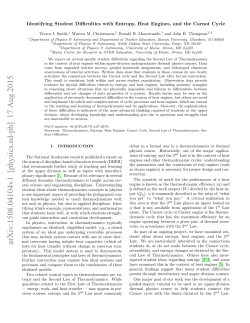 Identifying Student Difficulties with Entropy, Heat Engines, and the