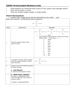 IUPAC HYDROCARBON NOMENCLATURE