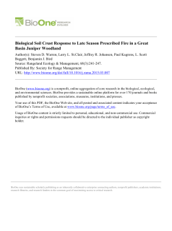 Biological Soil Crust Response to Late Season Prescribed Fire in a
