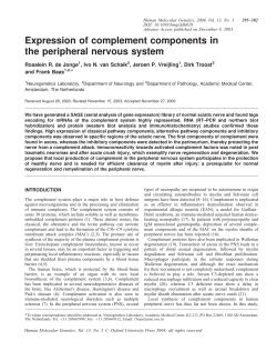 Expression of complement components in the peripheral nervous
