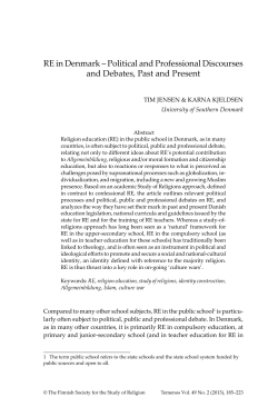 RE in Denmark &ndash; Political and Professional Discourses and Debates