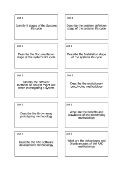 Identify 5 stages of the Systems life cycle Describe the problem