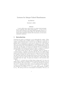 Lowness for Integer-Valued Randomness