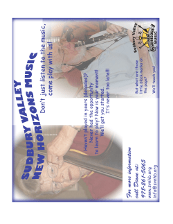Info Packet - Sudbury Valley New Horizons Music