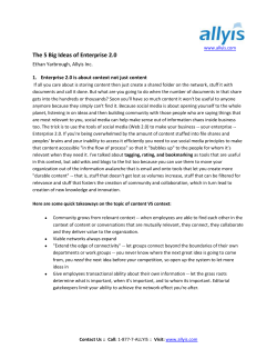 The 5 Big Ideas of Enterprise 2.0