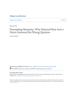 Why National Meat Ass`n v. Harris Answered the Wrong Question