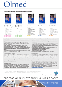 The Olmec range of Photographic Inkjet papers - On