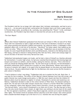 IN THE KiNGDOm OF BiG SuGAR Marie Brenner