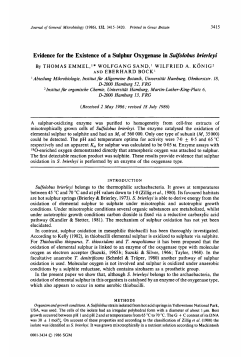 Evidence for the Existence of a Sulphur Oxygenase in