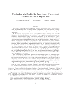Clustering via Similarity Functions: Theoretical Foundations and