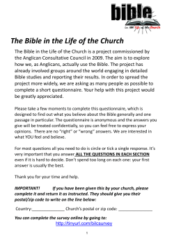Survey Questionnaire - Anglican Diocese of Edmonton