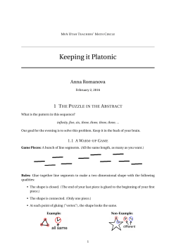 Keeping it Platonic, Spring 2016