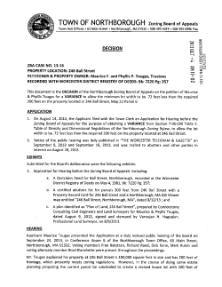 decision - Town of Northborough