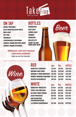 on tap bottles red white