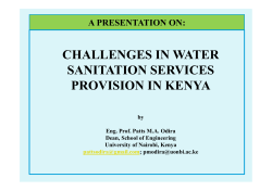 Challenges in Water and Sanitation Services Provision